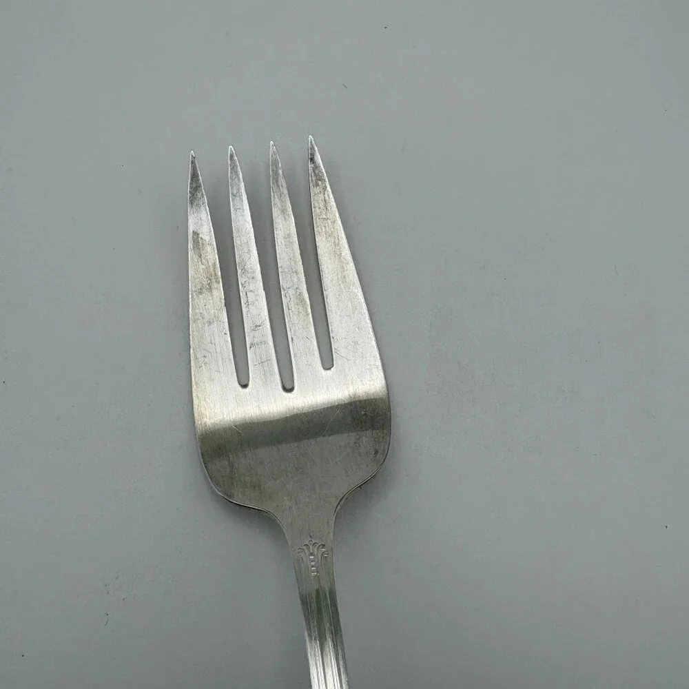 Wm Rogers 1939 Reflection Meat Serving Fork Extra Plate Silver Plated Floral